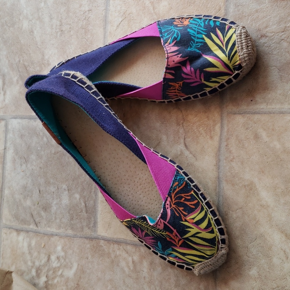 Sperry Multicolor Tropical Print Espadrilles - Pink, Navy, Yellow, Teal